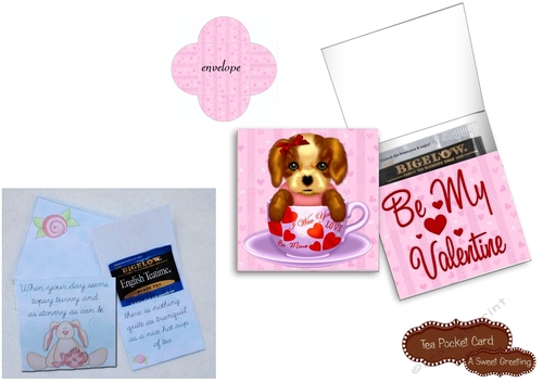 Printable Valentine Puppy Pocket Card With Envelope 