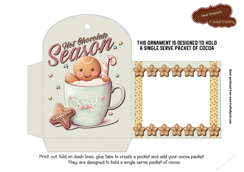 Hot Chocolate Season Cocoa Packet Christmas Ornament