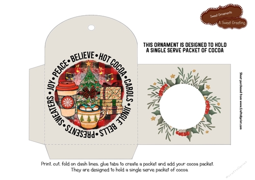 Christmas Ornament Cocoa Packet Christmas Ornament
