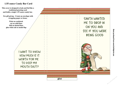 Printable Have You Been Good? Candy Bar Card For 1.55 ounce Candy Bar 