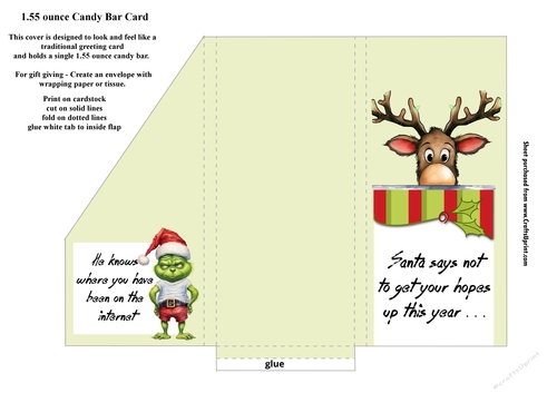 Printable Santa Knows Where Youve Been On The Internet Candy Bar Card For 1.55 ounce Candy Bar 