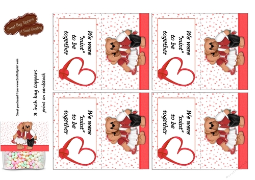 Printable Mint To Be Together 3 inch Treat Bag Topper