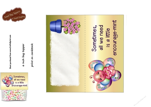 Printable Encourage-Mint 6 inch Treat Bag Topper
