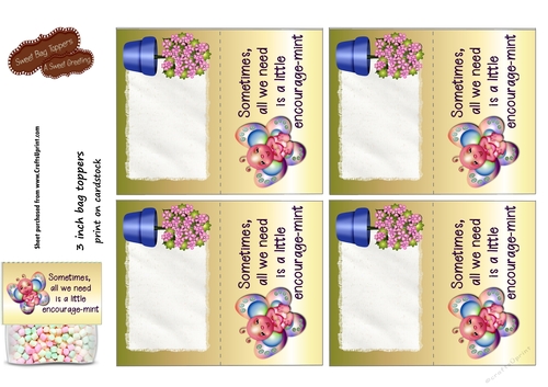 Printable Encourage-Mint 3 inch Treat Bag Topper