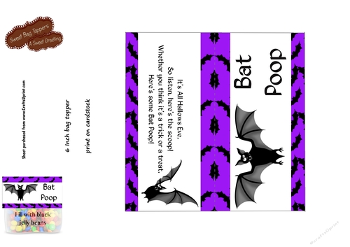 Printable Bat Poop 6 inch Treat Bag Topper