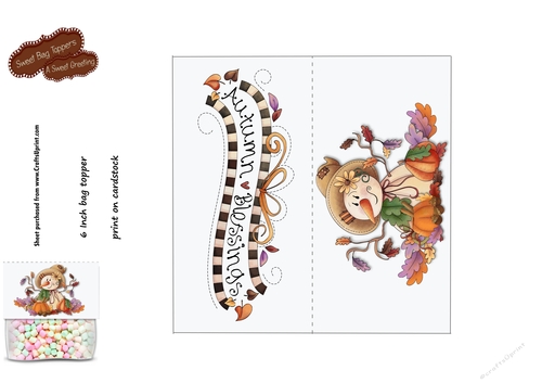 Printable Autumn Blessings 6 inch Treat Bag Topper