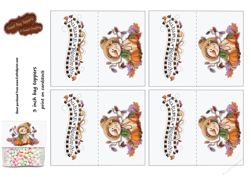 Printable Autumn Blessings 3 inch Treat Bag Topper