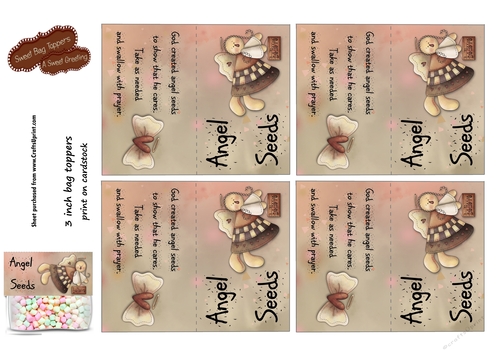 Printable Angel Seeds 3 inch Treat Bag Topper