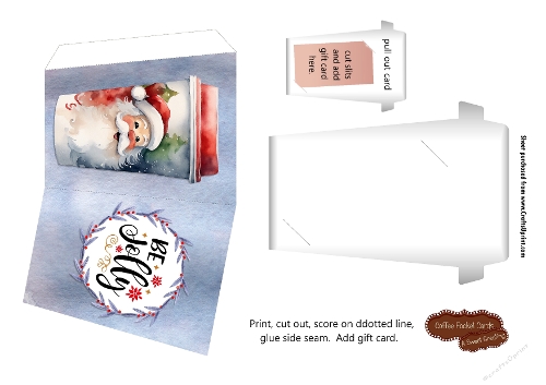 Printable Christmas Be Jolly Coffee Gift Card Holder