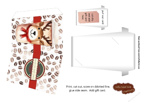 Printable Reindeer Coffee Gift Card Holder