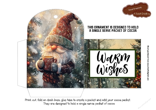Warm Wishes Cocoa Packet Christmas Ornament