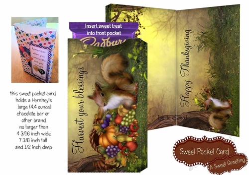 Harvest Your Blessings Thanksgiving Candy Bar Pocket Card