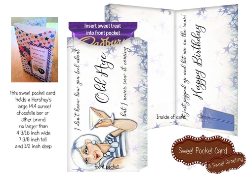 Old Age Birthday For Woman Candy Bar Pocket Card