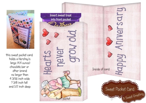 Old Love Anniversary Candy Bar Pocket Card