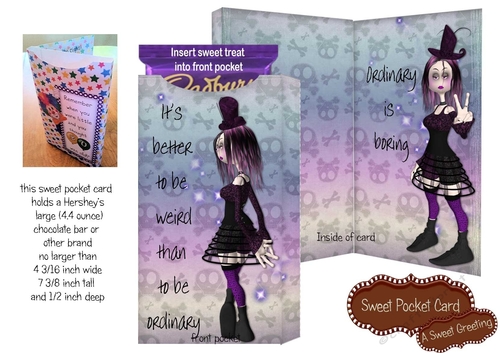 Weird Versus Ordinary Candy Bar Pocket Card