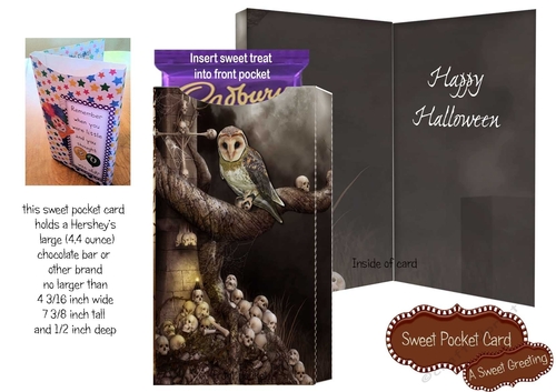 Skull Tree Halloween Candy Bar Pocket Card