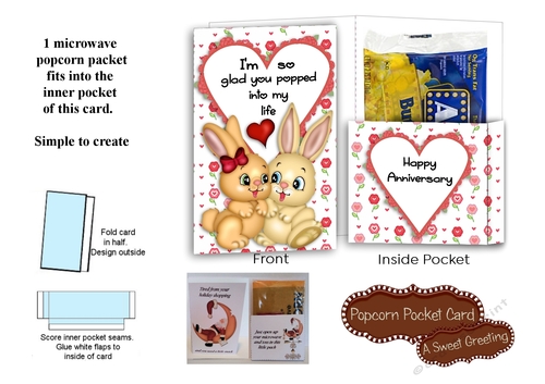 Anniversary BunniesPopcorn Pocket Card