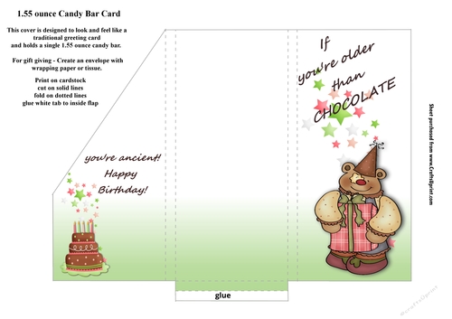 Youre Ancient Birthday Small Chocolate Bar Pocket Card