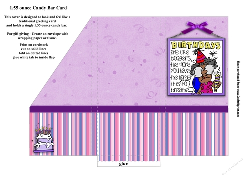 Birthdays Are Like Boogers Small Chocolate Bar Pocket Card (dark skin tone)