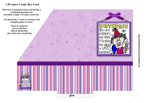Birthdays Are Like Boogers Small Chocolate Bar Pocket Card (light skin tone)