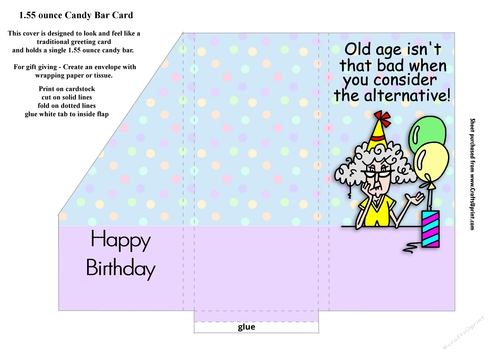 Old Age Isnt That Bad... Birthday Small Chocolate Bar Pocket Card (light skin tone)
