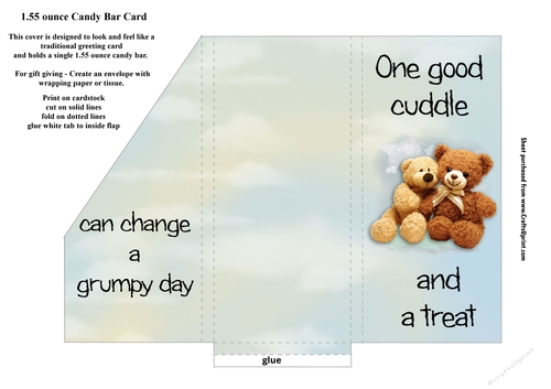 One Good Cuddle & A Treat... Small Chocolate Bar Pocket Card 