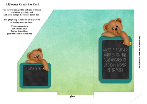 Thank You Teacher Small Chocolate Bar Pocket Card 