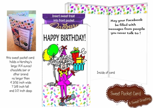 Social Media Birthday Sweet Pocket Card (light skin tone)