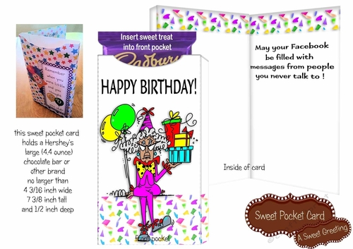 Social Media Birthday Sweet Pocket Card (medium skin tone)