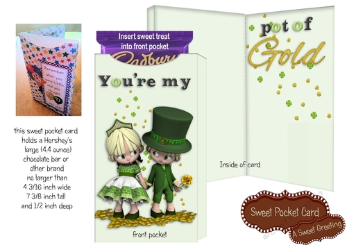 Pot Of Gold Saint Patricks Day Large Candy Bar Card