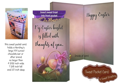 Easter Basket Filled With Thoughts Of You Large Candy Bar Card