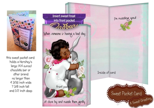  Im Nuzzling You Large Candy Bar Pocket Card (dark skin tone)