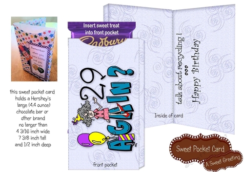 29 again? Large Candy Bar Pocket Card (light skin tone)
