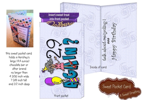 29 again? Large Candy Bar Pocket Card (medium skin tone)