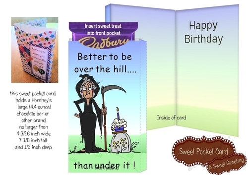 Over The Hill Large Candy Bar Pocket Card medium skin tone)