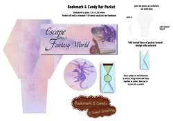 Escape Into A Fantasy Chocolate Bar Card and Bookmark