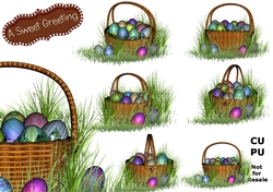 Easter baskets in grass