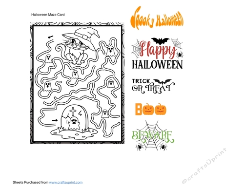 Spooky Halloween Maze Card