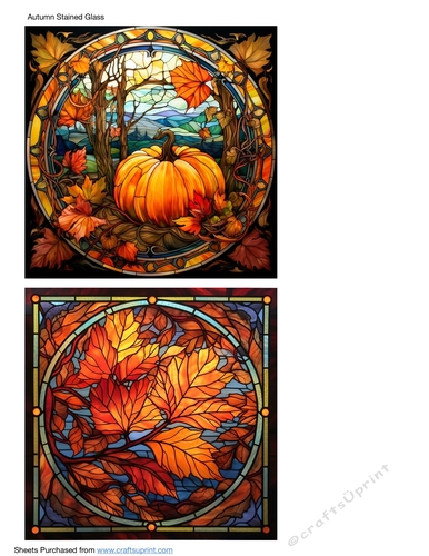 Autumn Stained Glass Card Front