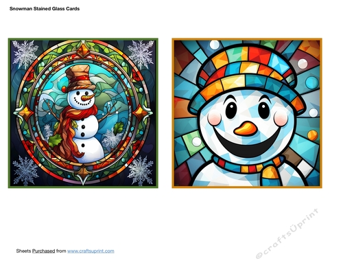 Snowman Stained Glass Cards