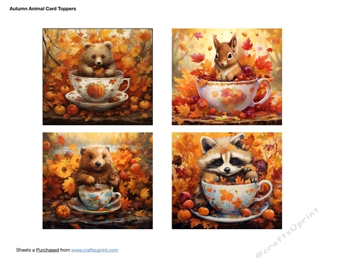 Autumn Animal Card Toppers