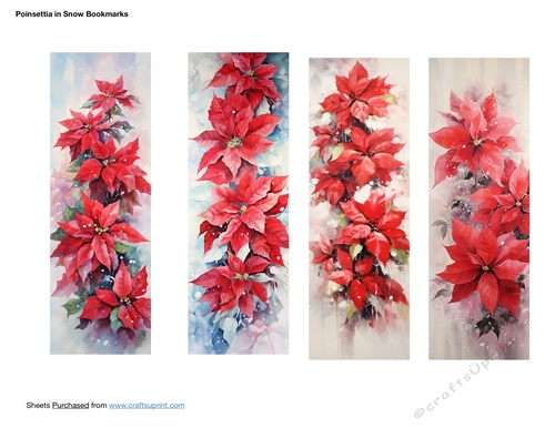 Poinsettia in Snow Bookmarks