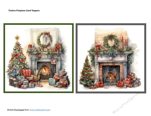 Festive Fireplace Card Toppers