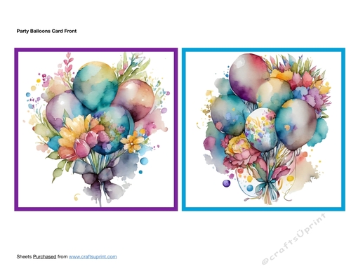 Party Balloons Card Fronts
