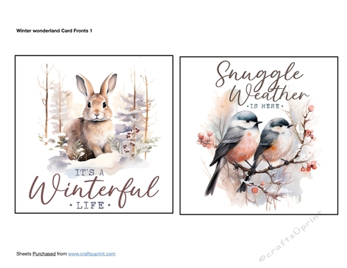 Winter wonderland Card Fronts 1