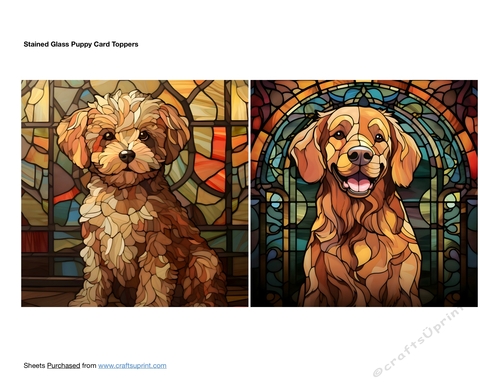 Stained Glass Puppy Card Toppers