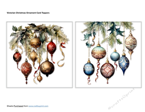 Victorian Christmas Ornament Card Toppers
