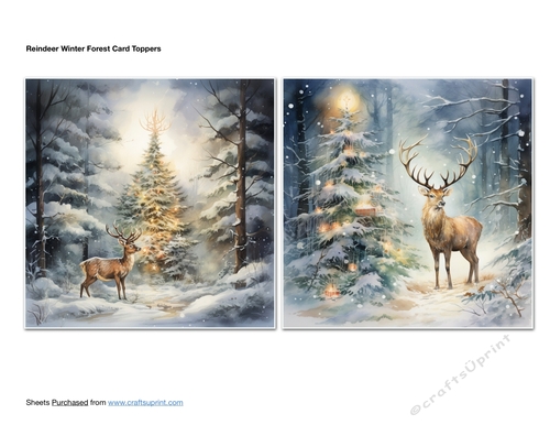 Reindeer Winter Forest Card Toppers