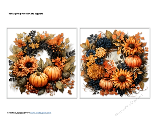 Thanksgiving Wreath Card Toppers