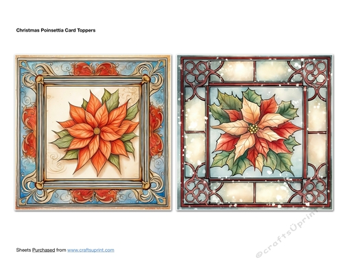 Christmas Poinsettia Card Toppers